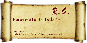 Rosenfeld Olivér névjegykártya